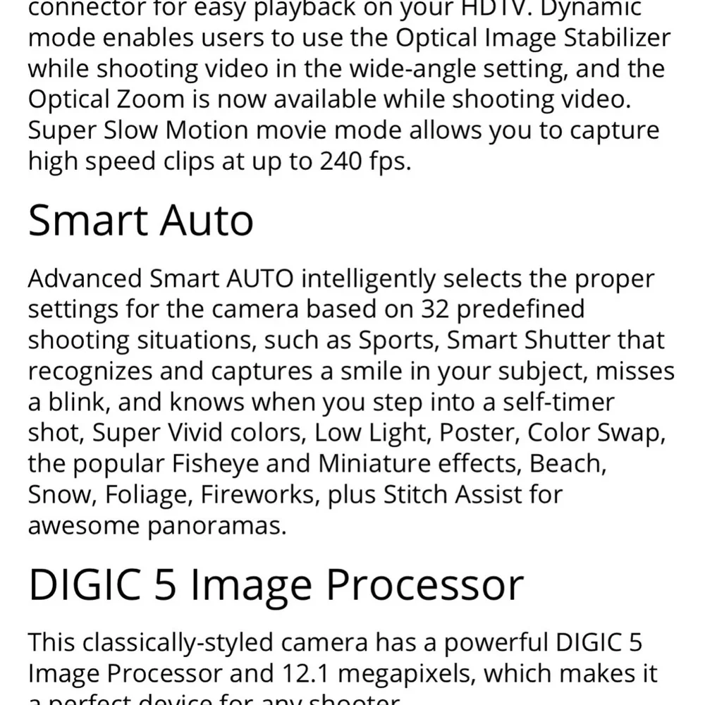 Canon SX40 HS Digital Camera in Black